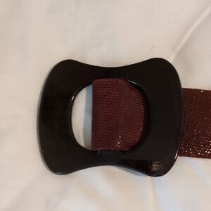 Plus Leather Burgundy Belt with Bold Buckle